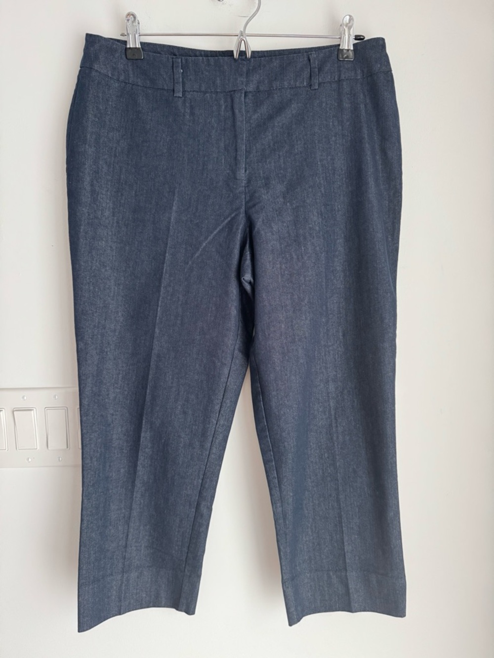 CHICO'S Pants Women's Blue Cotton Blend Denim Crop Capri Jeans Inseam: 22”
